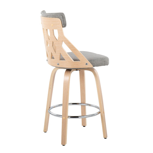 York - Mid-Century Modern Counter Stool - Gray