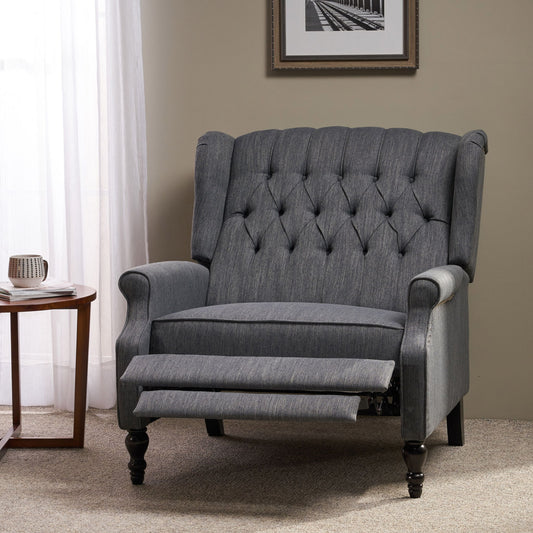 Dunham - Contemporary Fabric Tufted Oversized Pushback Recliner