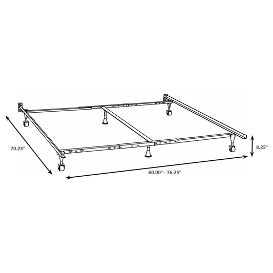 Deverton - Queen / Eastern King / California King Bed Frame With Center Support And Adjustable Design - Black