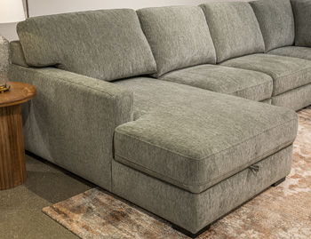 Stringer - LAF Corner Chaise With Storage - Moss