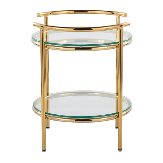 Rhonda - Contemporary / Glam Side Table - Gold / Clear