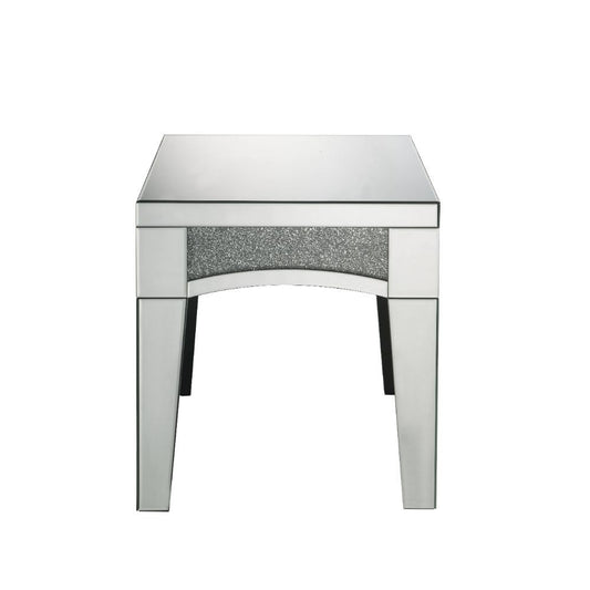 Noralie - 20" X 20" End Table - Mirrored & Faux Diamonds