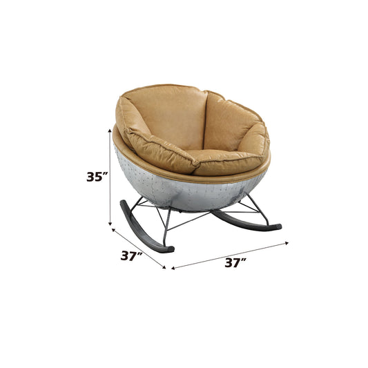 Pippin - Top Grain Leather Rocking Chair - Morocco