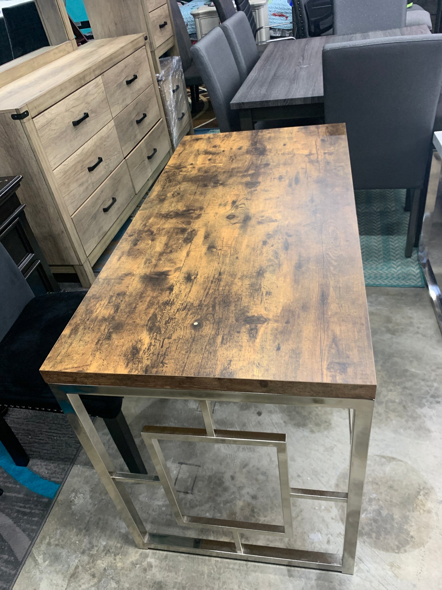 Mesa madera y aluminio