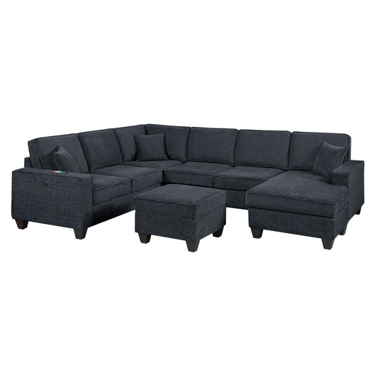 5 Piece Sectional Set With Left Arm Loveseat With USB Port
