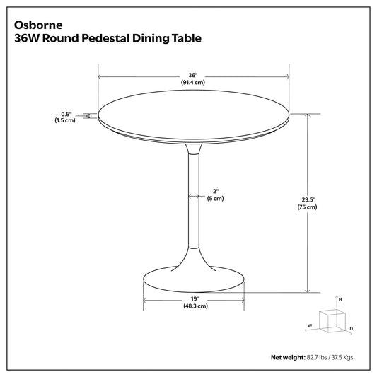 Osborne - Round Dining Table - White / Copper
