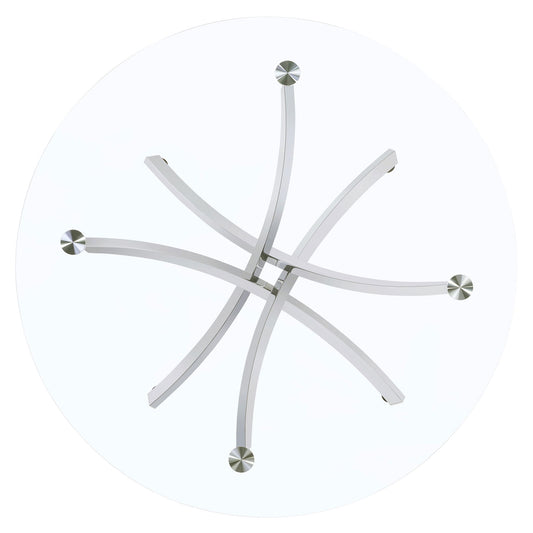 Declan - Round Top Dining Table - Chrome