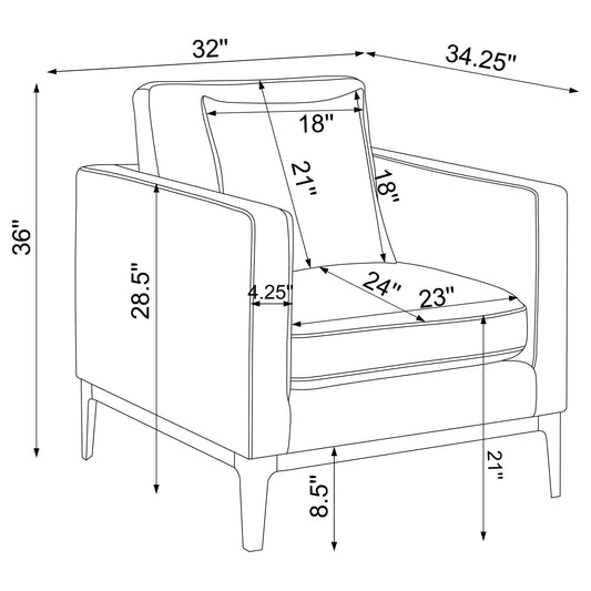 Saba - Upholstered Chair With Reversible Cushions - Gray