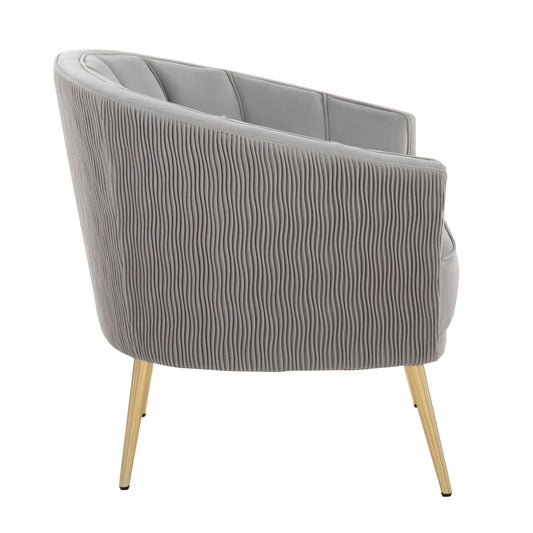 Tania - Pleated Waves Contemporary / Glam Chair - Silver