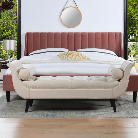 Alma - Tufted Flared Arm Entryway Bench