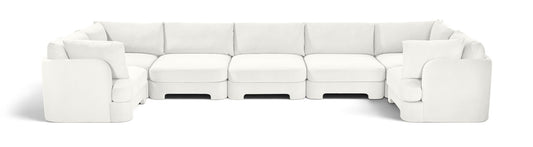 Hammond - Velvet Performance Fabric Upholstered 7 Piece U-Shaped Sectional