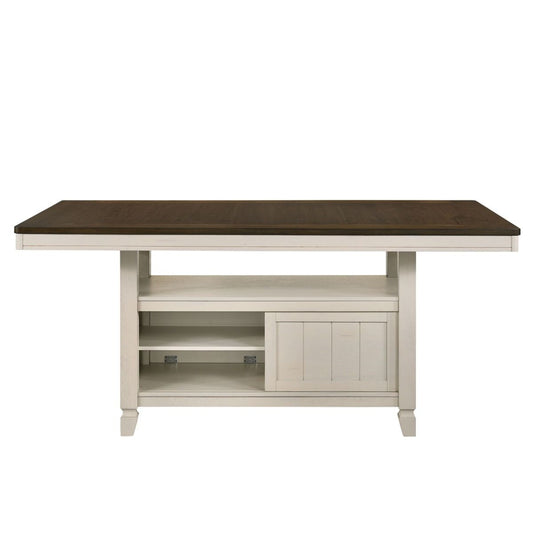 Tasnim - Counter Dining Table - Oak & Antique White