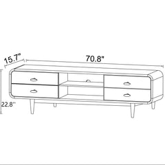 Alexa - Mid-Century Modern Style TV Stand - Dark Brown / Wood