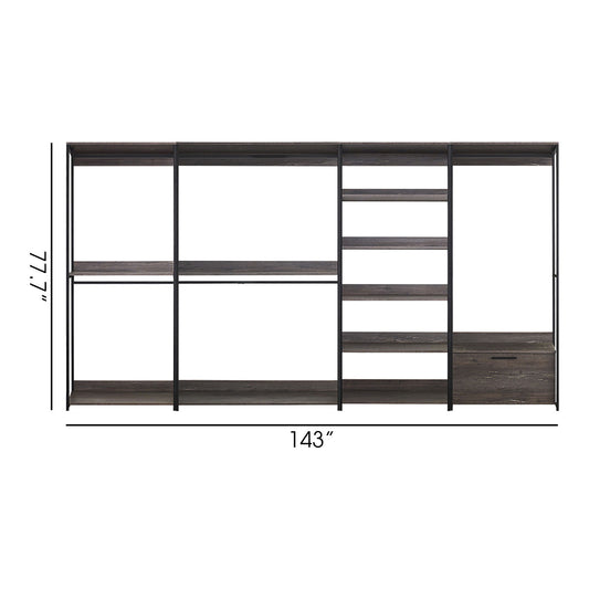 Monica - Walk-In Closet System, Modular Storage - Rustic