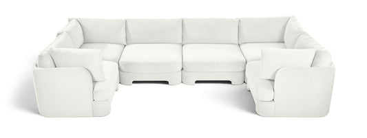 Hammond - Velvet Performance Fabric Upholstered 6 Piece U-Shaped Sectional
