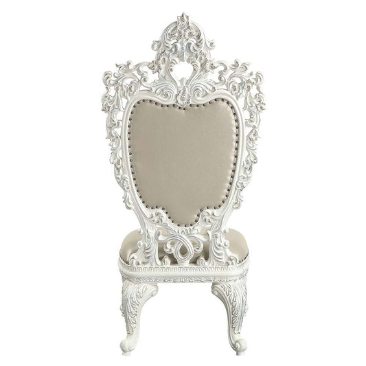 Vanaheim - Side Chair (Set of 2) - Beige Synthetic Leather & Antique White