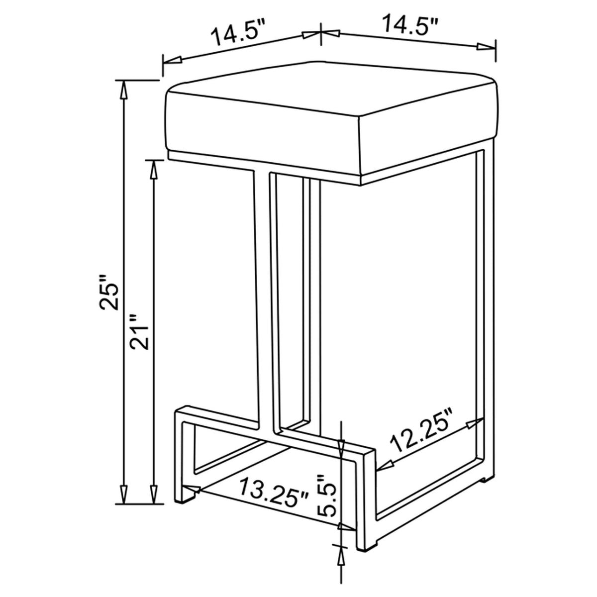 Upholstered Counter Height Stool - Black