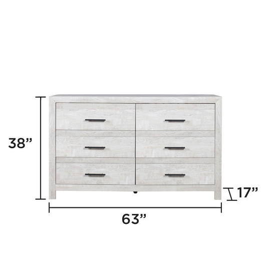 6 Drawer Dresser - Natural / Rustic