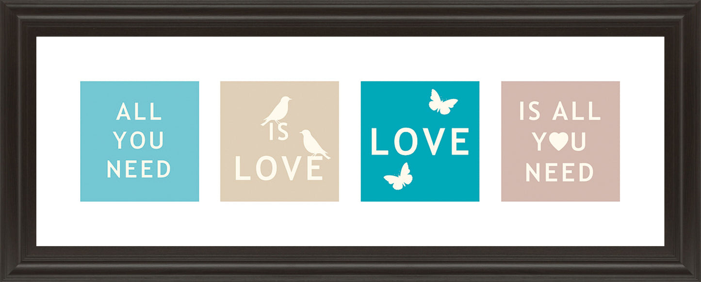 Words Of Kindness Il By The Vintage Collection - Framed Print Wall Art - Blue