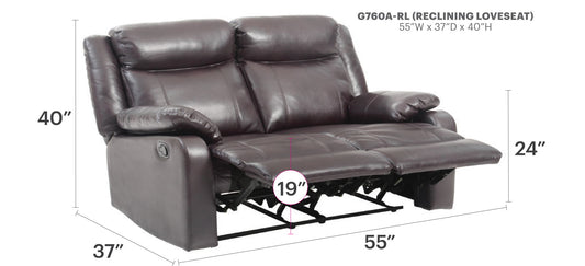 Ward - Stylish Reclining Loveseat For Two