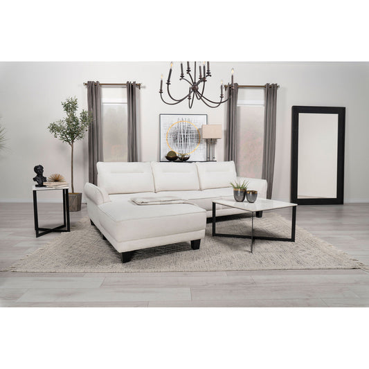 Granholm - Upholstered Curved Arm Sectional Sofa - White