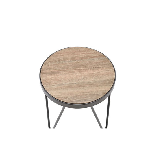 Bage - End Table - Weathered Gray Oak & Metal