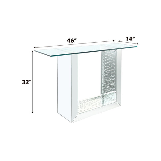 Nysa - 46" Console Table - Mirrored & Faux Crystals