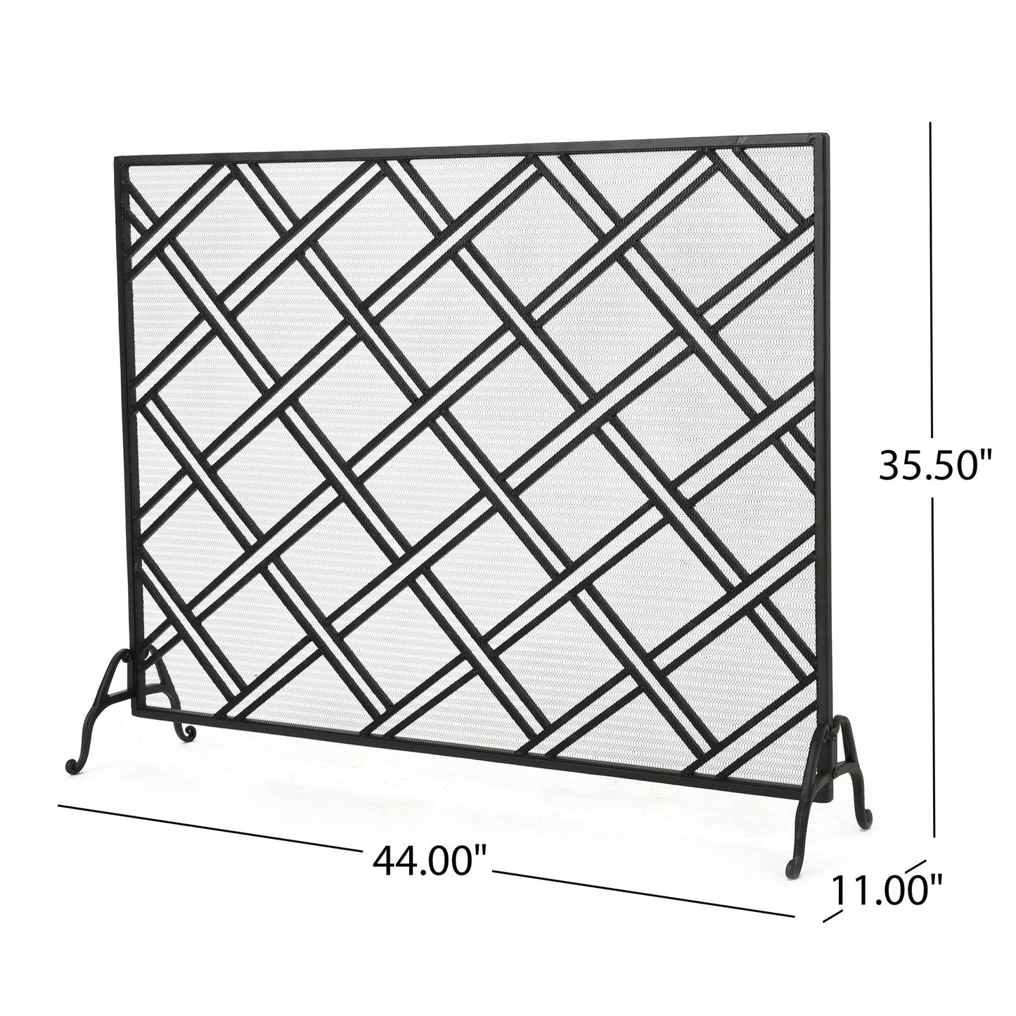 Elegant Design Fire Screen Protective Barrier Iron - Black