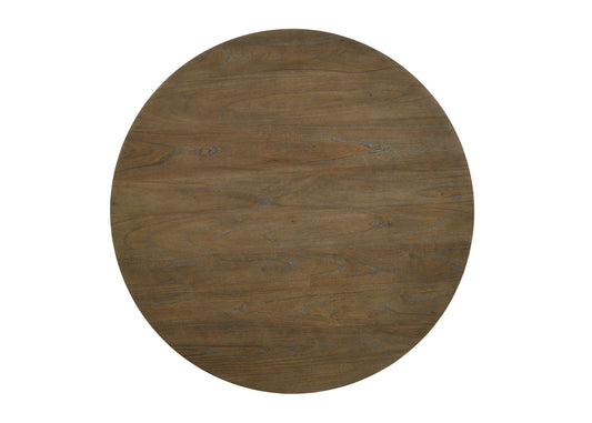 Havanna - Wide Vintage Round Dining Table With Off White Colored Base - Walnut