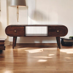 Solid Wood Circular TV Unit