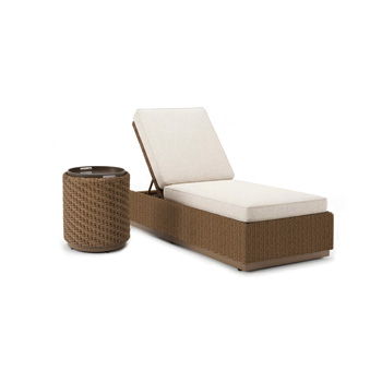 Alabaster - Chaise Lounge With Cushion - Beige