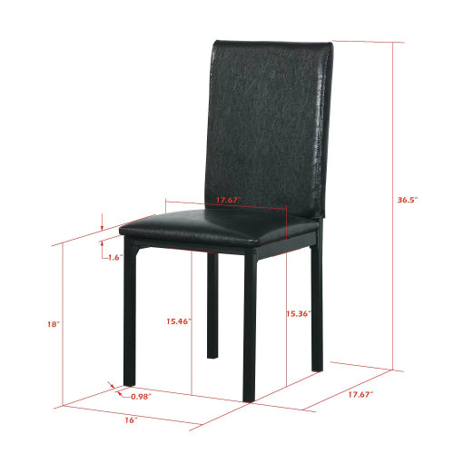COMEDOR #4-Furniture 5 Piece Metal Dinette Set with Faux Marble Top - Black,dinning set,table&4 chairs