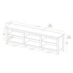 Modern Transitional 3 Shelf Open Storage TV Stand