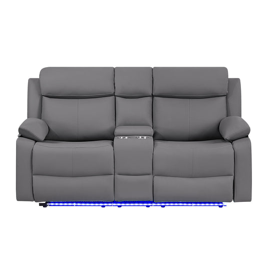 Blanche - Console Reclining Loveseat With LED Lights And Speakers