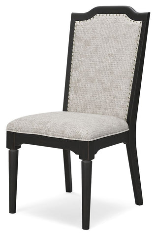 Welltern - Dining Nailhead Trim Uph Side Chair (Set of 2) - Cream / Black