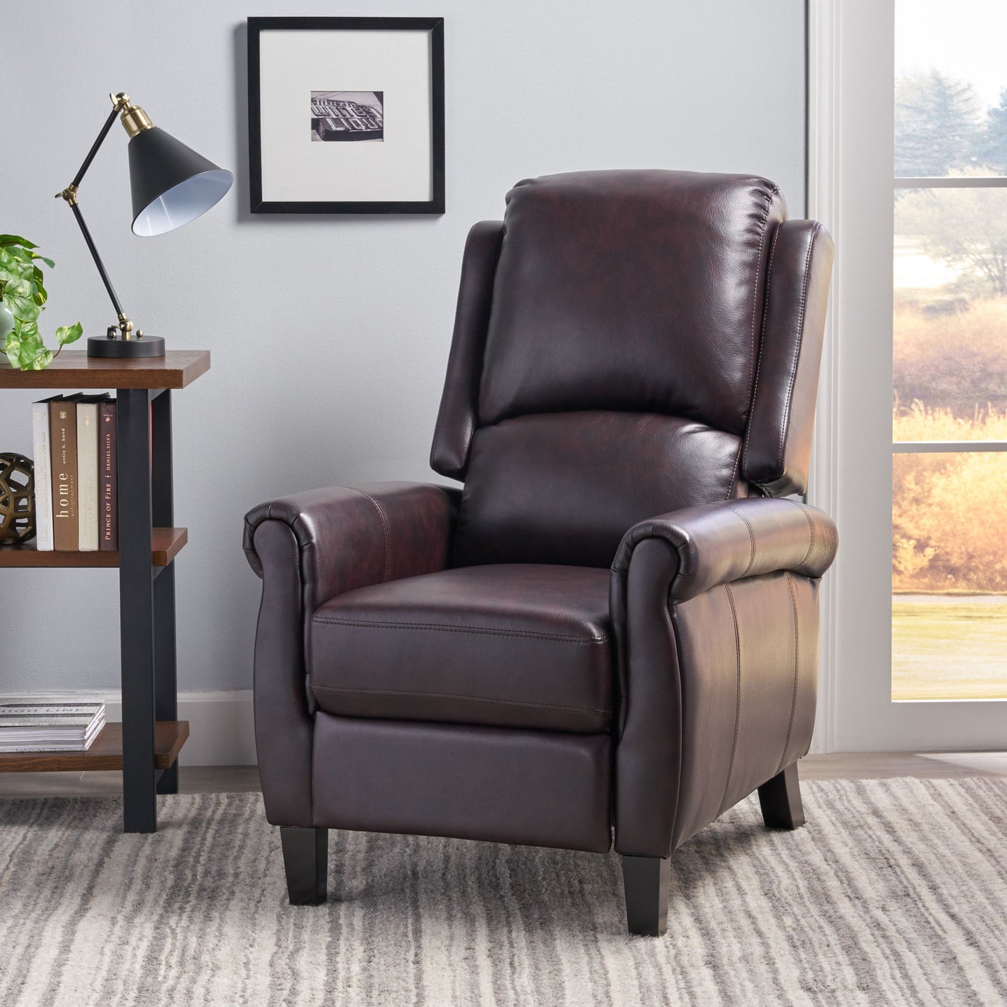 Memphis - Standard Recliner Club Chair - Burgundy