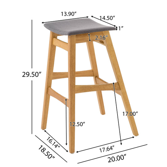 Modern Bar Stool Set With Upholstered Seating