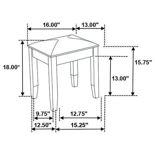 Vanity Stool With Padded Seat