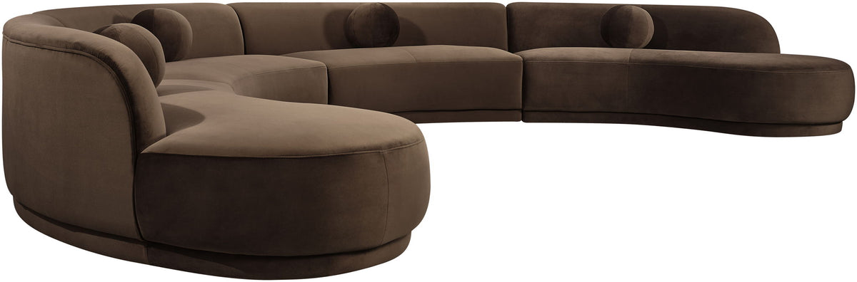 Avra - 189" Velvet Performance Fabric Upholstered Sectional