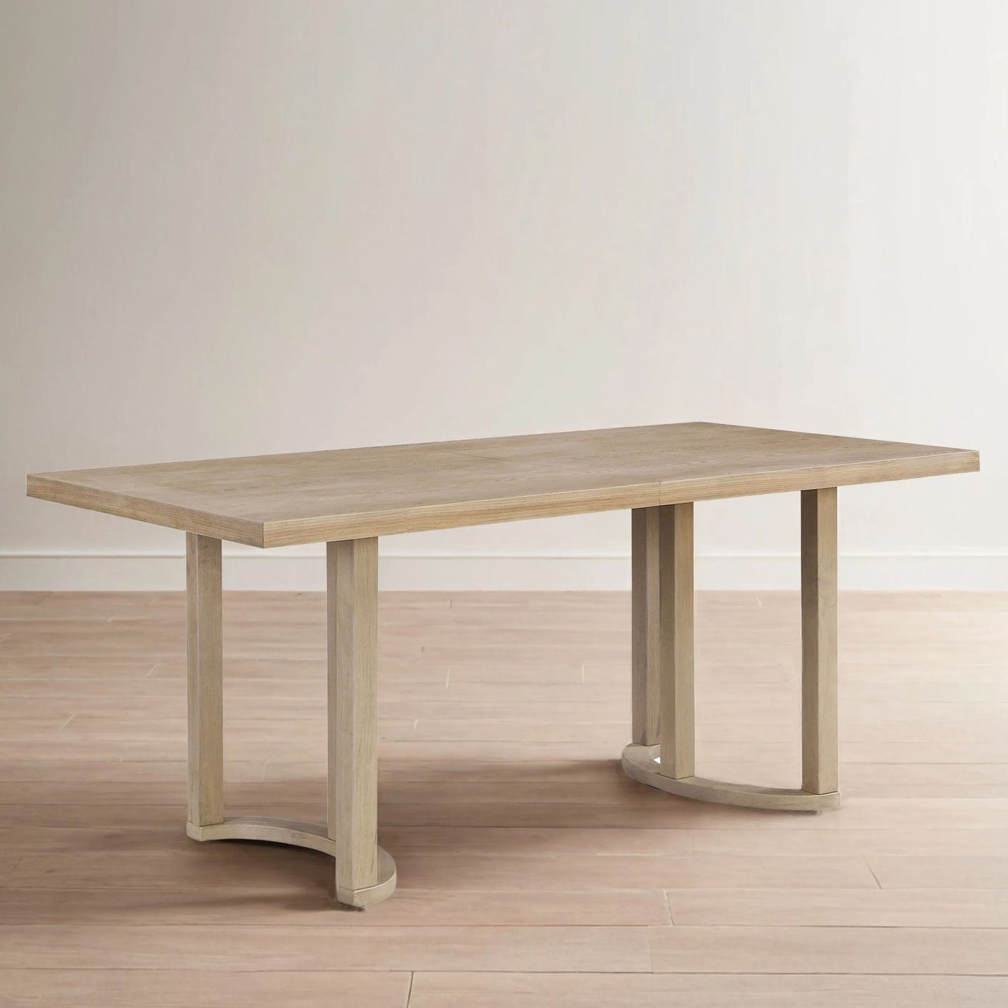 Contemporary 69 Inches Dining Table With U Shaped Trestle Base - Light Ash