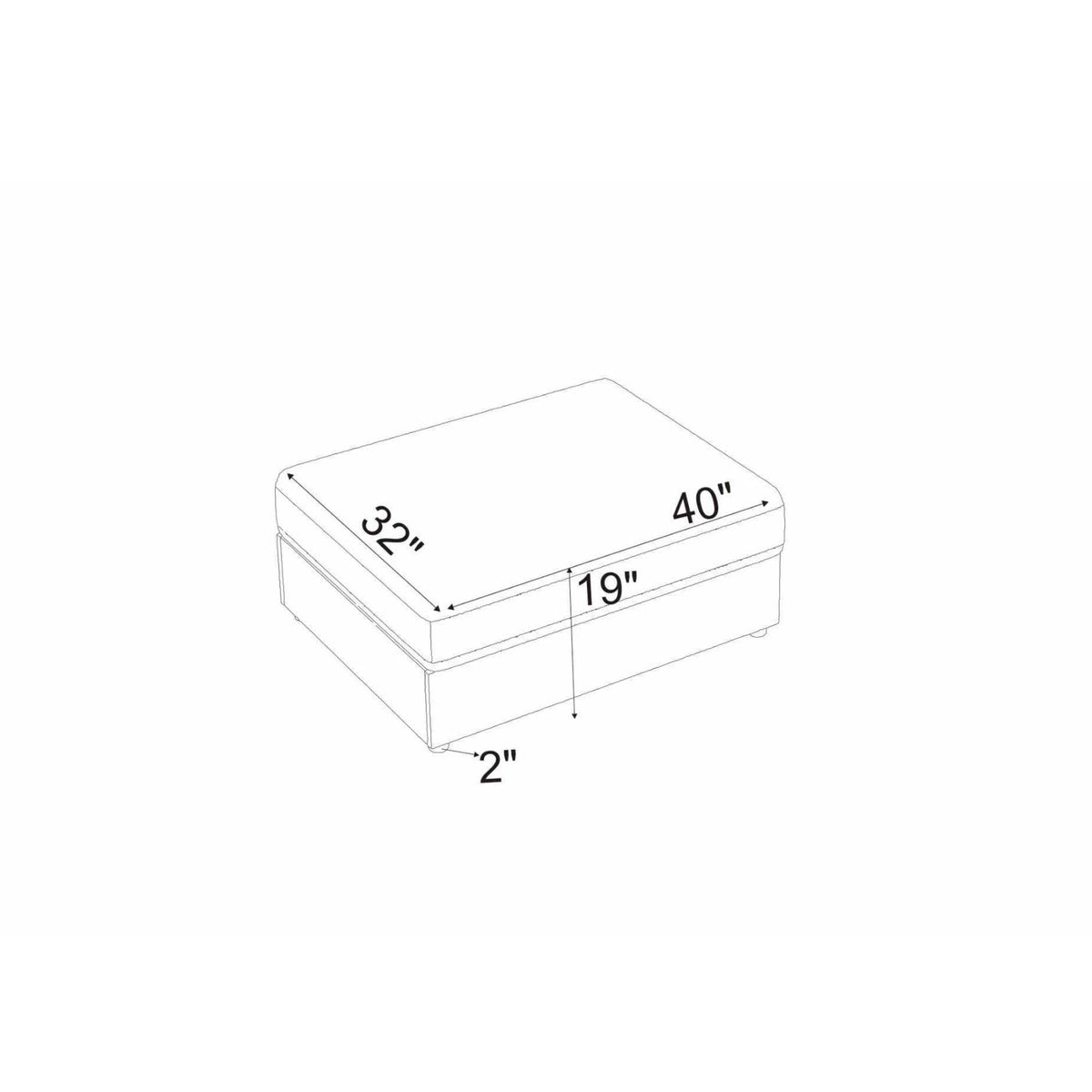 Upholstered Rectangle Ottoman