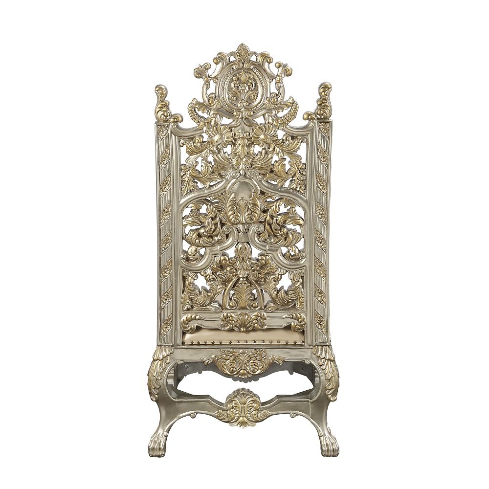 Danae - Arm Chair (Set of 2) - Synthetic Leather , Champagne & Gold