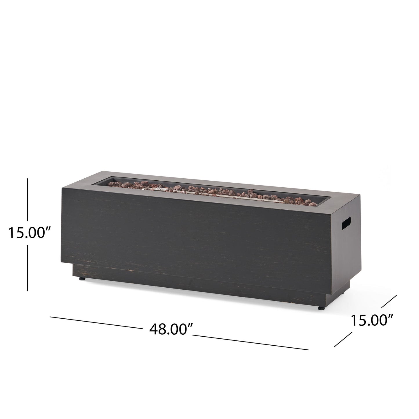 Modern Outdoor Iron Propane Fire Pit, 50, 000 Btu, Sleek Design - Brown / Gold