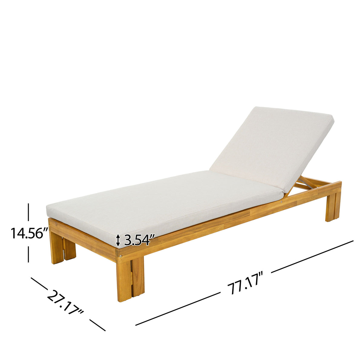 Outdoor Chaise Lounge Set & Side Table, 5 Position Adjustable Patio Recliner