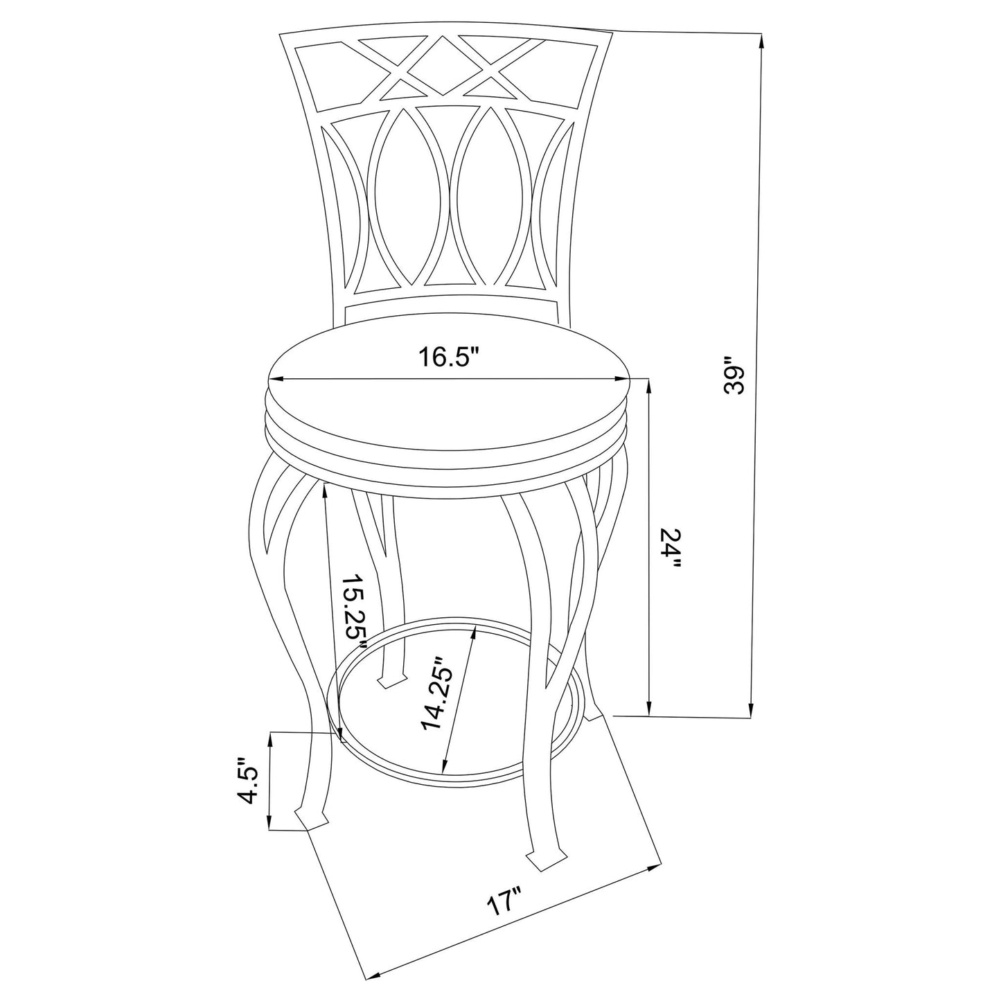 Swivel Stool With Upholstered Seat