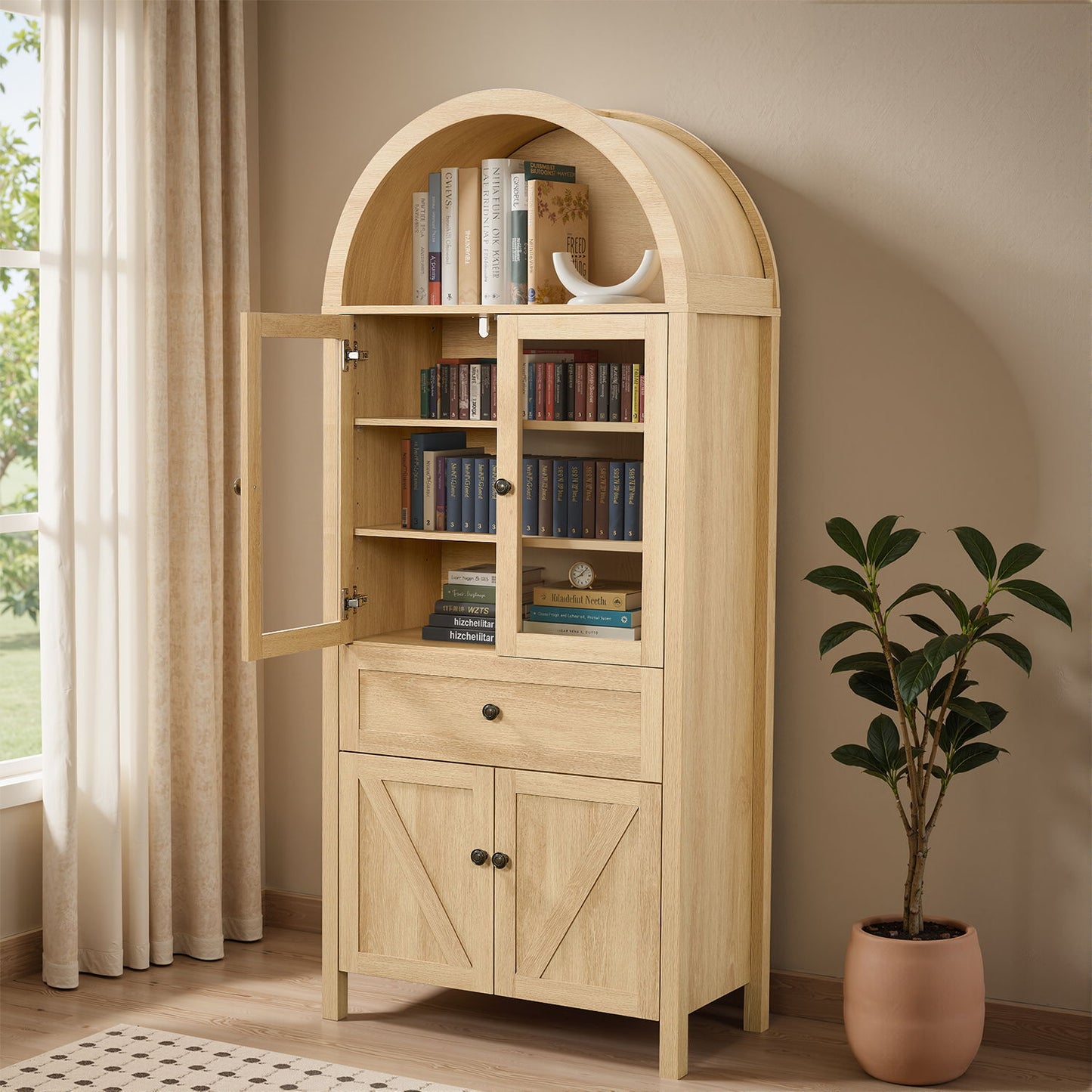 Retro Dome Cabinet With Large Storage Space