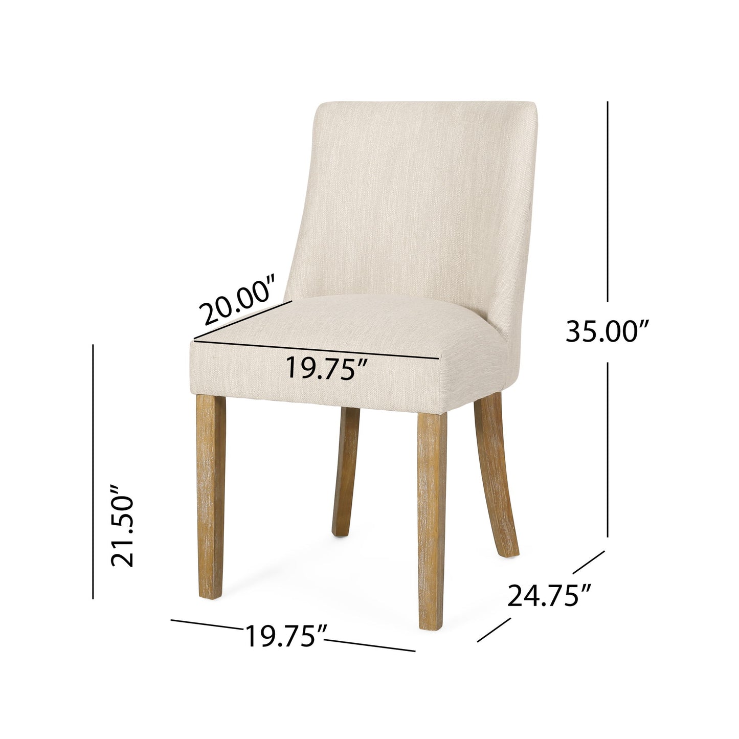 Classic Fabric Dining Chair - Beige