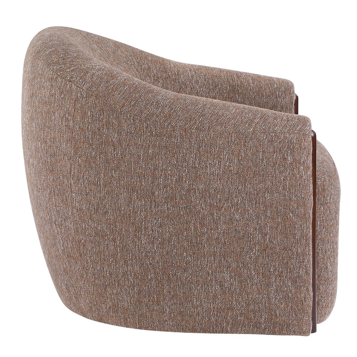Ballona - Accent Chair With Swivel - Brown Chenille