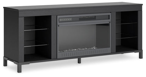 Cayberry - TV Stand With Fireplace - Black
