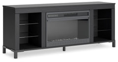 Cayberry - TV Stand With Fireplace - Black